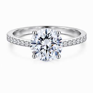Anello di Fidanzamento Classico in Argento Sterling S925 con Zirconia Cubica, Anello Nuziale <span class=keywords><strong>Solitario</strong></span> con Taglio Ovale a Cuore, Set di Anelli Impilabili da Donna - Product Image 1