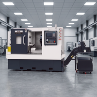 Centre d'usinage CNC à moyenne capacité personnalisable, tour CNC à banc incliné, contre-porte servo-programmable, TAIWAN-SYNTEC