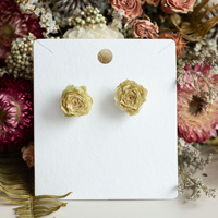 Anting-anting wanita grosir, bunga mawar awetan buatan tangan, romantis, manis, set anting bunga, warna pink mawar, bahan resin