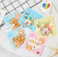 Sacs refermables personnalisés avec des motifs de dessins animés mignons, petites pochettes en mylar pour l'emballage de biscuits, de bonbons et de bijoux