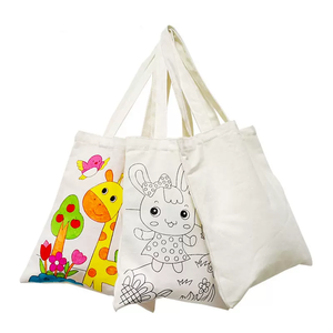 Dibujo para niños Diy juguete para regalo lienzo bolso de mano lleno de Color Diy ecológico Graffiti bolsa de lona de algodón - Product Image 1