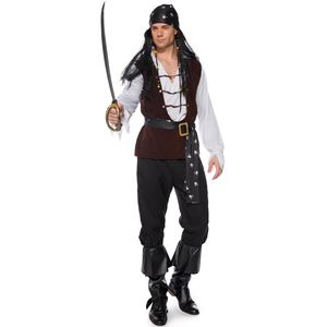 Costume d'Halloween pour adulte, Buccaneer, aventurier des grands fonds marins, costume de capitaine des Caraïbes, pirate Jack, costume de cosplay - Product Image 1