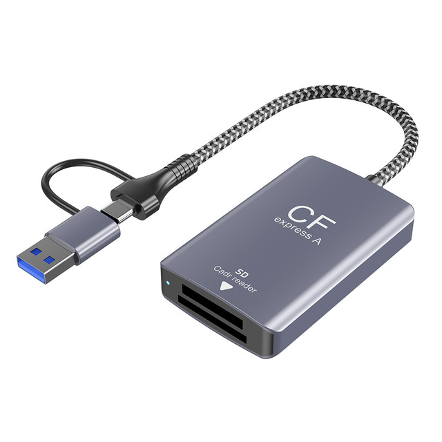CFexpress Type a SD Card Reader USB 3.2 Type-C High Speed 12 Months Warranty Silver ABS Material Copper Conductor for Camera