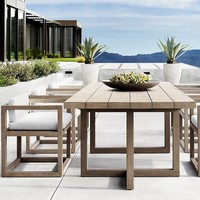 Ensemble de table et chaises de jardin en teck - Imperméable et résistant aux UV pour patios, jardins, hôtels/villas