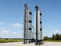 Tour de séchage de céréales à commande PLC ignifuge 5HL-500 avec pompe, sécheur de maïs continu à double tour anti-explosion