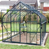 Kits de serres modernes en métal pour la maison, le jardin et l'extérieur, pour les jardins de villas, avec construction en alliage d'aluminium + acier