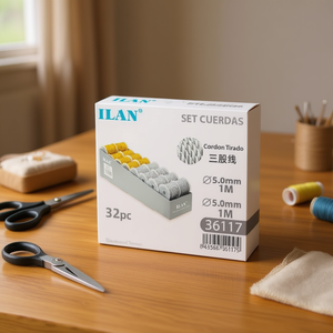 Corda intrecciata a 3 fili Ilan 5,0 mm x 1 m, set per artigianato e cucito - Product Image 2