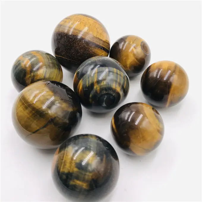 Bola mata kuarsa natural tiger eye, bola mata harimau ukuran kecil