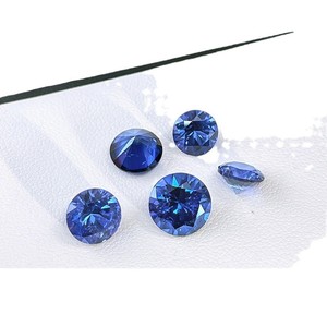 Cadermay Jewelry Lab Created Sapphire Round Brilliant Cut Cornflower Blue Loose Gemstones For Jewelry Making - Product Image 5