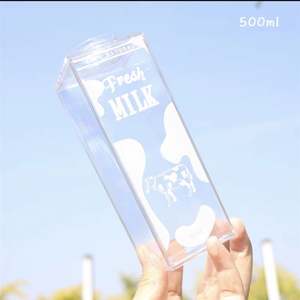 Wholesale 500Ml <b>Milk</b> <b>Box</b> Water Bottle Square Plastic <b>Milk</b> Carton Shape Bottle for Juice - Product Image 3
