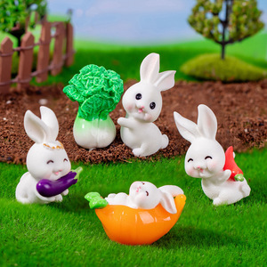 Miniatures Cute Vegetable Bunny Cartoon Animal Figurines DIY Terrarium Decor Fairy Garden Figure Cake Decor Kids Toys & Gifts - Product Image 3