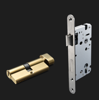 ZAMAK Titane or Universel Bouton De Porte Chambre Split Porte Serrure Poignée Or Brillant Quincaillerie Poignées pour Portes Intérieures