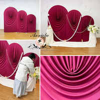 ANNIELU Lot de 3 Housses d'arche en Spandex sans plis pour rideau de fond de scène de mariage, idéales pour la décoration de fêtes, de baby showers et d'événements