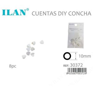 Perline di conchiglia Ilan da 10 mm, colore naturale, per creazione di gioielli fai da te, 8 pezzi - Product Image 3