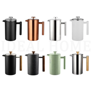 Presse à café isolée à double paroi argentée de 34 oz, presse française durable en acier inoxydable, cafetière pour camping, thé - Product Image 5
