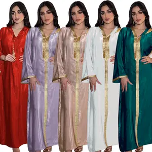 批发高品质穆斯林长裙伊斯兰迪拜阿巴亚伊斯兰服装穆斯林天鹅绒女装