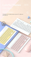Keyboard Nirkabel, Keyboard Ultra Tipis Isi Ulang yang Senyap untuk iPad Tablet Laptop Ponsel Universal 10 Inci