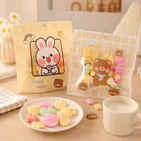 En stock, sac d'emballage pour biscuits givrés avec poignée découpée, pochette refermable de qualité alimentaire pour les en-cas de boulangerie