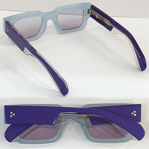 Chất lượng cao biểu tượng tùy chỉnh sang trọng dày vuông hình chữ nhật Kính mát cho nam giới phụ nữ cổ điển phân cực Acetate Đỏ <span class=keywords><strong>Polycarbonate</strong></span> - Product Image 6