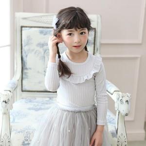 Camisetas Personalizadas Baratas de Manga Larga con Cuello de Hoja de Loto para Niños, Compra de Ropa en Línea - Product Image 5