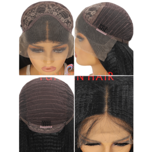 วิกผมแท้ 100% แบบลูกไม้ด้านหน้า 13x4 สไตล์ยุโรปอเมริกัน สีดำสนิท แสกกลาง สำหรับผู้หญิง - Product Image 6