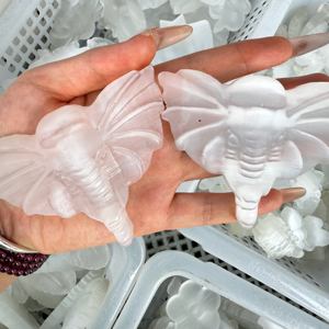 Haute qualité blanc sélénite cristal pierre sélénite Dragon tête tour Point <span class=keywords><strong>baguette</strong></span> renard <span class=keywords><strong>Angle</strong></span> bouddha ornements pour la méditation - Product Image 3