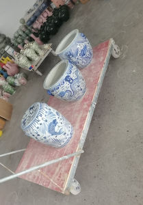 جينغدتشن السيراميك التخصيص العتيقة الأزرق والأبيض بورسلين كبير أصيص زهور الخزف - Product Image 6