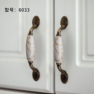 European Style Ceramic <b>Cabinet</b> Handle 6033 Zinc Alloy Bar Shape For Drawer And Wardrobe Door - Product Image 1