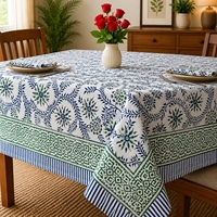 Linge de table bohème 100% coton, imprimé floral paisley multicolore, nappe de table