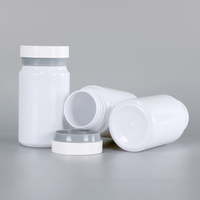 Flacon de pilules en PET 100ml 120ml 150ml 170ml 200ml 250ml Contenant blanc givré personnalisé à double couvercle Fabrication en usine