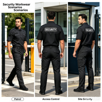 Ensemble uniforme de sécurité BDU OEM d'usine, tenue de chasse pour hommes, chemise et pantalon tactiques multi-poches pour agents de sécurité