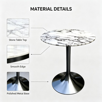 Table ronde en marbre XY pour restaurant, chaise de restaurant pour bistro, café et restaurant