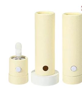 Boîte d'emballage cylindrique avec estampage à chaud doré, boîte en papier avec fermeture à boucle de sécurité pour enfants pour cosmétiques et huiles essentielles - Product Image 4