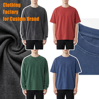 Fabricant OEM de personnalisation complète : T-shirts pour hommes à manches longues et courtes, style streetwear, lavage à l'acide, imprimés, 100% coton