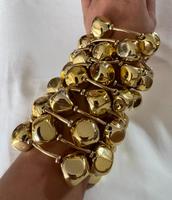 Kaimei 2025 Bijoux de mode, bracelets pour femmes en perles CCB irrégulières superposées, grand bracelet jonc à perles