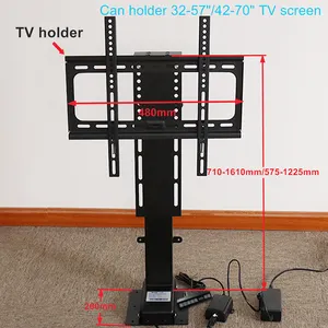 Meubles motorisés bon marché modernes de support de TV avec l'ascenseur à télécommande de Smart TV pour le support noir de TV de 32-70 pouces