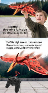 โดรนบังคับวิทยุแบบเหนี่ยวนำ โฟมกันกระแทก รูปทรงปีกสัตว์บิน ไทรโดแดคทิล ไทรโซซอร์ ไดโนเสาร์  พร้อมอุปกรณ์เสริมสำหรับเน็ตฟลิกซ์ - Product Image 4