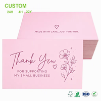 Cartes de remerciement personnalisées en papier, cartes d'insertion personnalisées en vrac pour emballages, cartes de vœux recyclables pour l'emballage d'e-commerce professionnel