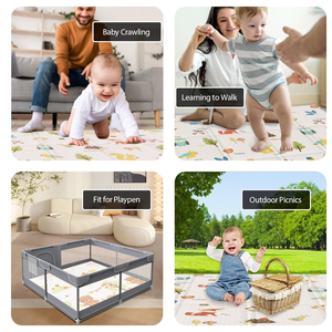 Tappetino Pieghevole Non Tossico per Bambini - Tappeto in Schiuma di Resina con Stampa Animalier per Pavimenti Duri Interni ed Esterni, Campeggio ed Esercizio - Product Image 4