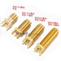 50ohm para SMA macho a hembra conectores coaxiales de ángulo recto MONTAJE DE Cable de contacto de cobre conectores RF de placa PCB a la venta