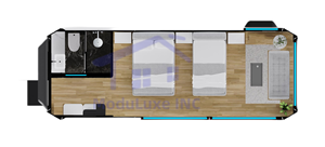 บ้านภาชนะไม้แบบแยกส่วนกันความร้อนขยายได้สำหรับห้องนอนบ้านไร่ห้องชุดห้องน้ำสำนักงานโรงแรม/แคมป์ - Product Image 2