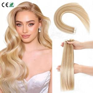 Extensiones de Cabello Natural Virgen Remy Rubias Claras con Cinta Adhesiva, 100% Cabello Humano con Cutícula Completa, Extensiones de Cinta Adhesiva de 18/24 Pulgadas al por Mayor - Product Image 1