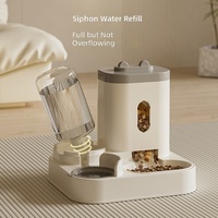 Fontaine à eau pour chat en plastique et distributeur automatique de nourriture, ensemble complet avec distributeur d'eau circulante