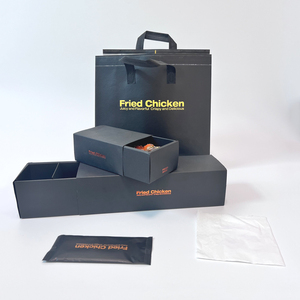 Boîte à poulet biodégradable pour restauration rapide en gros avec poignée, logo personnalisé imprimé pour les sushis et les chewing-gums avec gaufrage - Product Image 4