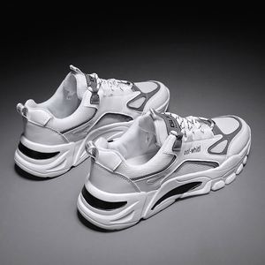 Chaussures de sport décontractées tendance pour hommes, style coréen, semelle épaisse, vente en gros, style papa, basketball, dessus en PVC et maille, caoutchouc/EVA - Product Image 4