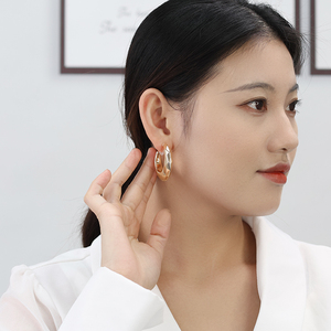 Pendientes de aro gruesos en forma de C irregulares <span class=keywords><strong>CCB</strong></span> de resina de joyería de moda de estilo europeo para mujer - Product Image 6