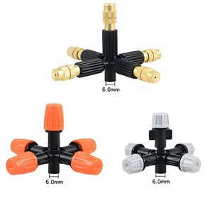 Conector roscado de 4 puntos, boquilla de pulverización en forma de cruz de 6,0 mm para equipos de riego de jardín - Product Image 1