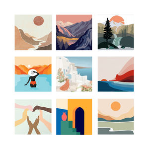 Popular hogar paisaje <span class=keywords><strong>de</strong></span> niños imagen Diy pintura por número niños arte kit niños niñas estudiantes 20x20cm con marco - Product Image 2