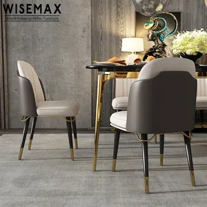 WISEMAX perabotan Modern cahaya mewah ltaly gaya kulit PU penuh Hotel restoran kursi makan ruang makan furnitur rumah