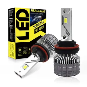 Raych Silver R8 mini LED headlight Super Bright 110W 20000lm H11 9005 9006 H4 automotive accessories lights bulbs kit